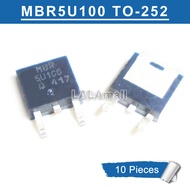 10pcs MBR5U100 TO-252 MBR 5U100 TO252 SMD 100V/5A Schottky Diode Transistor new original IC