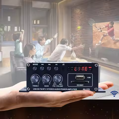 AK-370 Auto Music Subwoofer Speaker 20W+20W Audio Amplifier Board DC 12V Digital Audio Amplifiers Mi