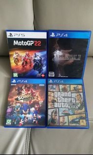 新淨Playstation PS5 MotoGP 22 PS4 超音鼠 Sonic Forces 每盒150元  Gta5 Final fantasy XV 每盒90元