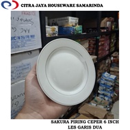 SAKURA 6 Inch Flat Plate with Two Lines (1 Pcs 3 Pcs/ 6 Pcs/)