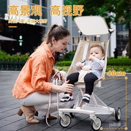 🚓New Aluminum Alloy Baby Wagon Baby Walking Tool Lightweight Folding Portable Stroller Baby Carriage Half Lying