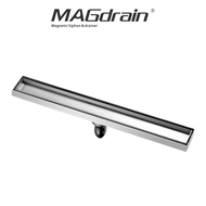 MAGdrain JX-Q50T-B (สามารถโชว์กระเบื้องเเละหน้าสเตนเลส) ตะแกรงกันกลิ่น ฟลอร์เดรนรางยาว วัสดุสแตนเลส