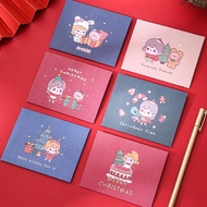 6 Pcs Cute Little Girl Christmas Greeting Cards Foldable Envelope Gift Cards