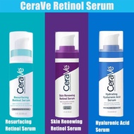 30Ml Cerave Skin Renewing Retinol Resurfacing Hydrating Hyaluronic Acid Serum For Post-Acne Marks And Skin Texture Pore Refining