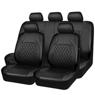 Isuzu DMax, Mitsubishi Triton, Ford Ranger PU Leather Car Seat Cover 5-Seater Universal Front + Rear Seat Cover Cushion Kusyen Kereta/Full set/Four seasons/Waterproof/No-Slip/Breathable