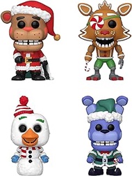 Funko Pop! FNAF Holiday 2023 Set of 4 - Five Nights at Freddy's - Holiday Freddy, Holiday Bonnie, Holiday Foxy and Gingerbread Chica