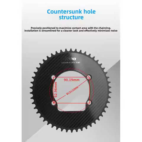 CFA-S Carbon Fiber Chainring 46/48/50/52/54/56/58T For Shimano 110BCD Road Bike 10-12S Ultralight Si