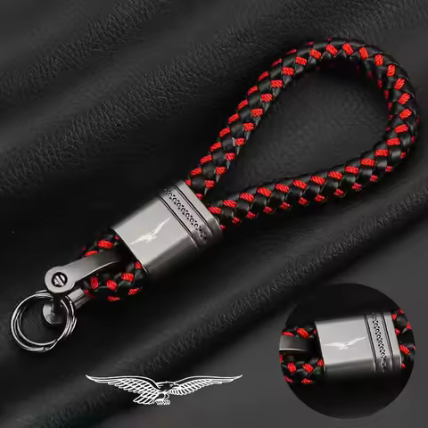 For Moto Guzzi V85 TT V7 V9 Audace Griso Breva Accessories Custom LOGO Motorcycle Braided Rope Keyri