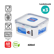 [SG Stock] [Bundle of 3] LocknLock PP Microwave Airtight Stackable Classic Food Container 420ML