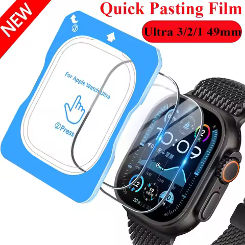 Quick Pasting Tempered Glass For Apple Watch Ultra 3/2/1 49mm Easy to Install Screen Glass Protectiv