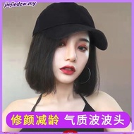 BobHaircut Female Short Hair Wig Cap Peaked Cap Long Curly Wig Topi Long Straight Wigs for Women Wig