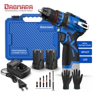 DAGMARA Cordless Impact Drill Brushless Motor with Rechargeable Screwdriver Hand Drill Power Tools