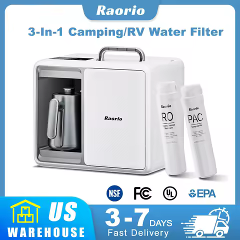 Raorio Water Purifier Multiple Scenarios Reverse Osmosis Heating with Filter Element Home/Off-Gid Li