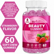 Biofinest Beauty Collagen Gummy Supplement - Vitamin A C E Biotin Hyaluronic Acid - Skin Hair Nails 