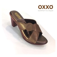 OXXO รองเท้าแตะเพื่อสุขภาพ รองเท้าแฟชั่น หน้าสวม ส้นส้นสูง2นี้ว ทำด้วยหนังพียู นิ่มใส่สบาย น้ำหนักเบา SK3037