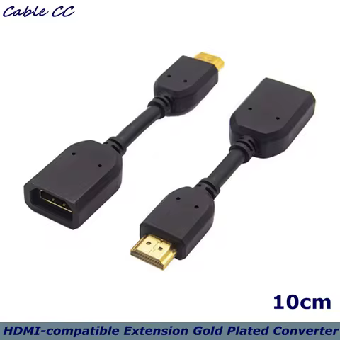 10cm HDMI-compatible Male to Female Swivel Adapter Extension Gold Plated Converter for Google Chrome
