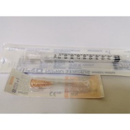 1ml syringe with 25G injection needle, 1ml picagari bersama jarum suntikan 25G.