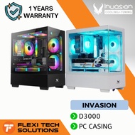 Flexi Tech INVASION D-3000 WITH 5 ARGB FAN M-ATX PC Casing - Black / White