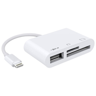 🌟 SG READY STOCK 🌟2303) 3 IN 1 LIGHTNING TO USB MEMORY CARD MICRO SD CARD READER OTG ADAPTER CABLE I