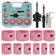 Vearter 15PCS Bimetal Hole Saw Sets 19-57mm Bi-Metal Holesaw Set M42 Cobalt Hole Cutter with Arbors