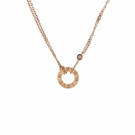Cartier LOVE18K金小餅鑲嵌2顆鑽石項鏈18K玫瑰金/鑽石項鏈玫瑰金18K項鍊