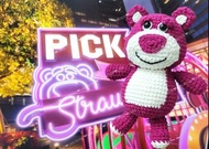 勞蘇 (現貨) 草莓熊 Lotso Lots-o'-Huggin' Bear 反斗奇兵 熊抱哥 18CM 鈎織 公仔 (訂造+$10)