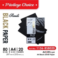 Prefix Black Paper /Kertas Hitam 80gsm 20's/pkt / A4 Black Card /Kad Hitam 230gsm 6's/pkt