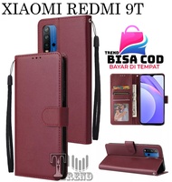 LEATHER CASE FLIP UNTUK XIAOMI REDMI 9T -FLIP WALLET CASE KULIT XIAOMI REDMI 9T- CASING DOMPET-FLIP