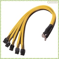 [J X Q K] For BTC Miner Cord S7 S9 Power Supply for Litecoin Computer to 5x PCI-E 6pin GPU Graphics 