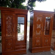 LEMARI KAYU JATII 2 PINTU