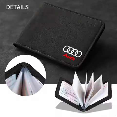For Audi S Line A4 B8 B7 A3 8P 8V A6 C7 C6 Q5 8R Q7 4L Q2 Q3 8U F3 1pc Car Wallet Driver License Bag