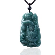 【龍行天下】藍水翡翠霸王龍牌項鍊 | 天然A貨翡翠 | 送禮