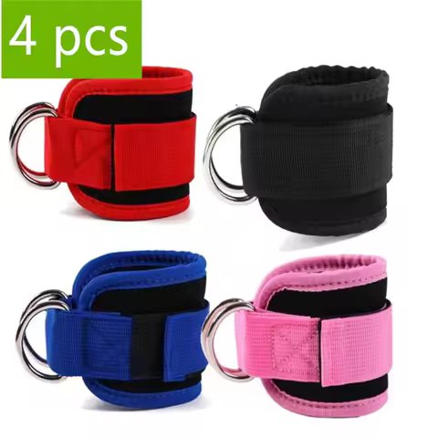 1/2/4Pcs Cable Ankle Straps Double D-Ring Adjustable Ankle Cuffs Gym Workouts Glutes Legs Strength T
