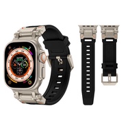 Suitable for watch9 Apple Watch Explorer Titanium Color AP Silicone Strap Street Wear Genuine Leathe