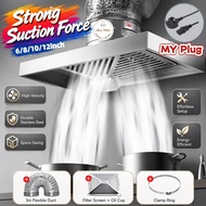 Kitchen exhaust fan Kitchen cooker hood dapur gas stove hob Stainless steel Oil fume purifier Lampbl