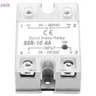 SAIA Solid State Relay AC-AC, SSR-10 AA Input 90-250V AC Solid State Relay, Relay Switch Output 24-4
