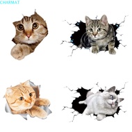CHARMAT Car 3D Cat Stickers, 3D Cat Animal Styling Cat in The Crack Sticker, Car Accessories Funny C
