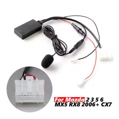 Car Bluetooth 5.0 CD Radio Stereo Aux Handfree Mic Cable Adapter for Mazda 2 3 5 6 MX5 RX8 2006+ CX7