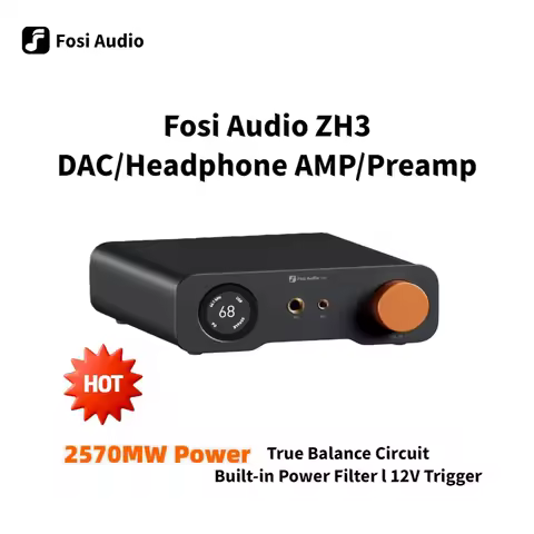 Fosi Audio ZH3 HIFI Headphone Amplifier AKM4493SEQ Desktop DAC Fully Balanced Preamp with Remote 12V