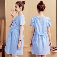 Free shipping Maternity Dress Embroidery Plus Size  Loose Pregnant Dress Tops Blouse    | Seluar Men