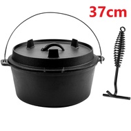 【จัดส่งภายใน 24 ชม】Cast Iron Camping Dutch Oven 9QT หม้อเหล็กหล่อแคมป์ปิ้ง Dutch Oven -9 Quart Pre-Seasoned Camping Cookware Pot With Lid - Lid Lifter