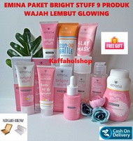 EMINA 1 Paket Bright stuff Lengkap 9 produk Wajah Glowing, COD, BPOM, Gratis Gift Cantik