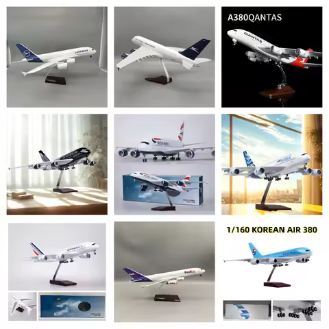 47CM A380 Air Airways Airplane Model airbus a380 Aircraft 1/160 Plastic Resin Replica Plane Model to