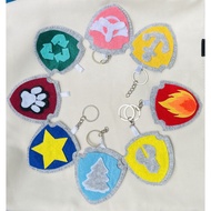 Felt Paw patrol keychain, key ring, bag charm, Chase Skye Rocky Zuma Marshall Rubble Everest, paw patrol character names