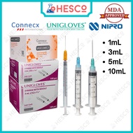 Luer Lock Syringe with Needle Picagari 100pc — 1/3/5/10ml Jarum 21G/23G/25G/27G Sterile Luer Slip Co