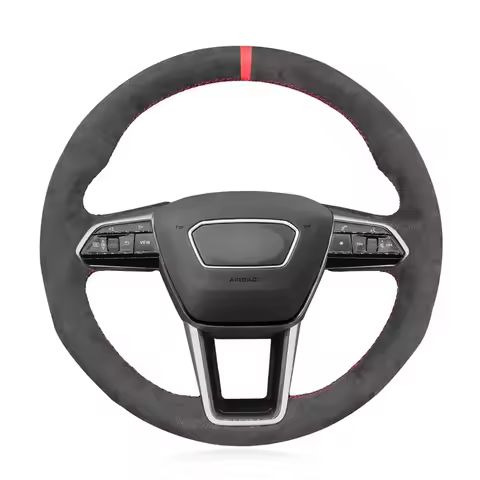 Real Alcantara Hand Stitched Steering Wheel Cover for Audi A6 C8/4K S6 A8 D5/4N S8 A7 RS 7 4K8 E-tro