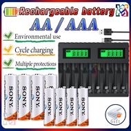 Sony AA/AAA NiMH Rechargeable Battery 4300mAh/4600mAh 1.2V Battery With 8 Slots LCD Super Quick Char