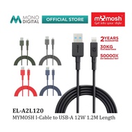 MYMOSH EL-A2L120 CABLE I-CABLE TO USB-A OPTIMAL CHARGE 12W 1.2M /30KG TEAR RESISTANCE/CHARGE & SYNC/