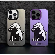 Black and white puppy Csing HP Silver Wrn Mtte Premium Silver nti Jtuh Hrd Cse For Vivo Y17S V40 Lit