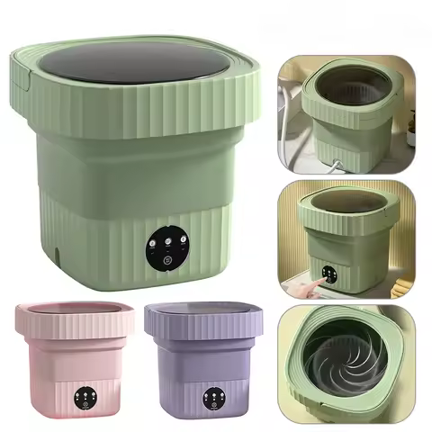 9L Mini Foldable Washing Machine Portable Underwear Sock Washer With Spin Dryer For Baby Clothes Fam